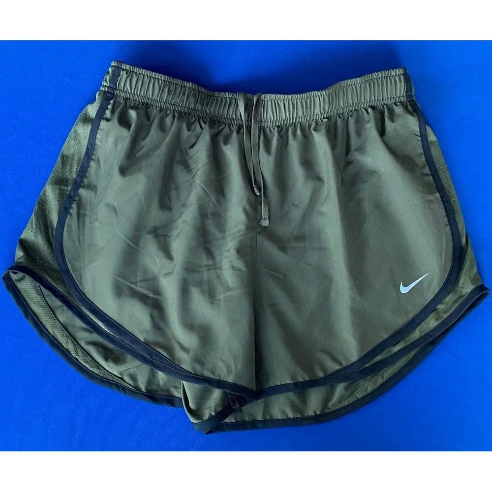 Nike Women's Dri-FIT Running Shorts Olive Green Size Large NWT
